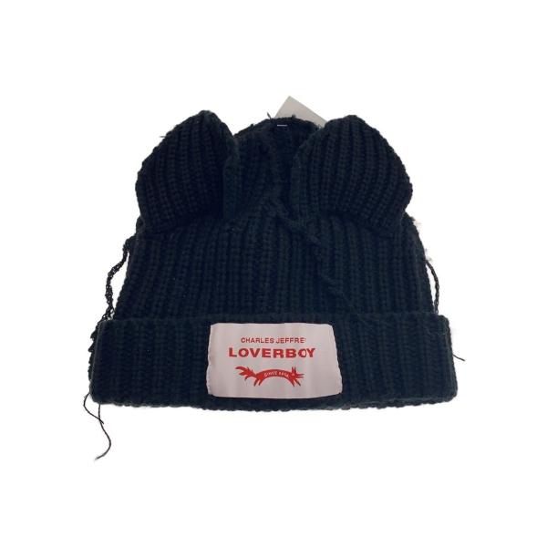 CHARLES JEFFREY LOVERBOY◆猫耳ニット帽/ウール/BLK/メンズ//