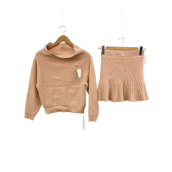 Lily Brown◆24AW/オフショルダーラメニットセットアップ/one/ナイロン/BEG/LW...