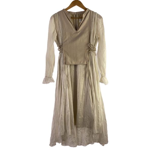 AMERI◆長袖ワンピース/S/コットン/BEG/01920520800//