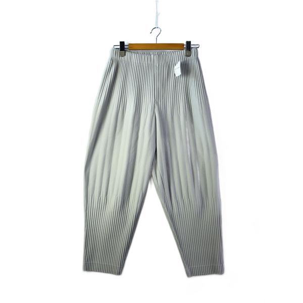 HOMME PLISSE ISSEY MIYAKE◆ストレートパンツ/2/ポリエステル/GRY/無地...