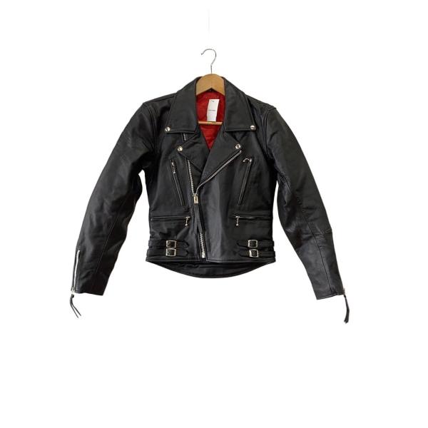 FREEDOM◆ダブルライダースジャケット/34/レザー/BLK