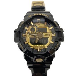 CASIO◆クォーツ腕時計・G-SHOCK/デジアナ/ゴールド/ブラック/GA-710GB-1AJF//