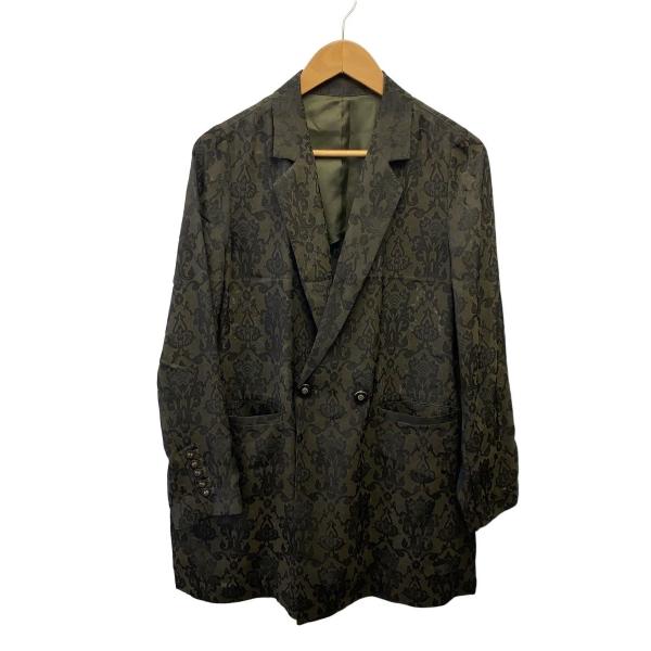AMERI◆テーラードジャケット/FREE/レーヨン/カーキ/総柄/02310620391