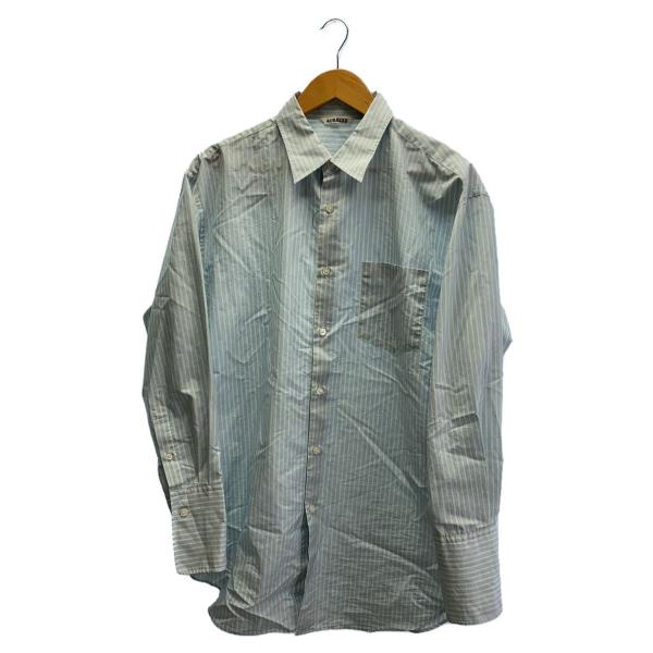 AURALEE◆23SS/FINX POLYESTER STRIPE SHIRT/1/コットン/BL...
