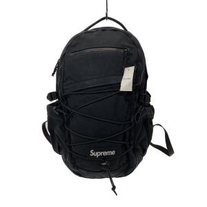 Supreme◆25SS/Backpack/コットンブレンドキャンバス/ブラック/使用感あり