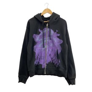 STUSSY◆ジップパーカー/L/コットン/ブラック/WEB ZIP HOODIE//