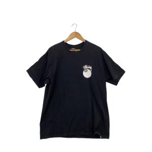 STUSSY◆Tシャツ/L/コットン/ブラック/8ボール//