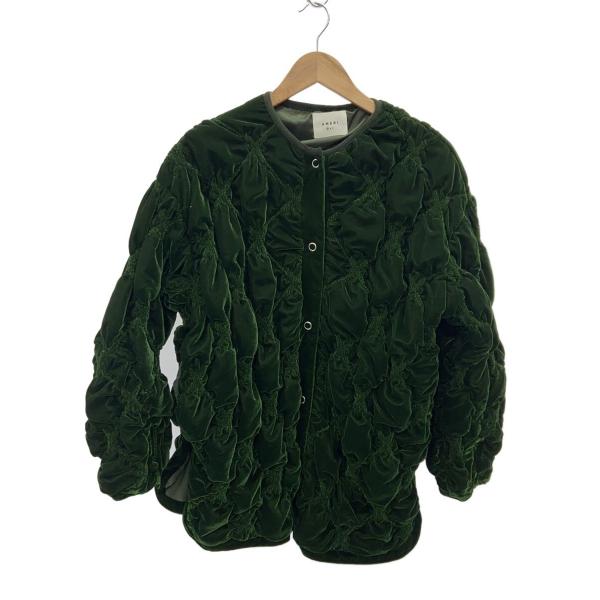 AMERI◆23AW/VELOUR QUILTING BLOUSON/ブルゾン/S/ポリエステル