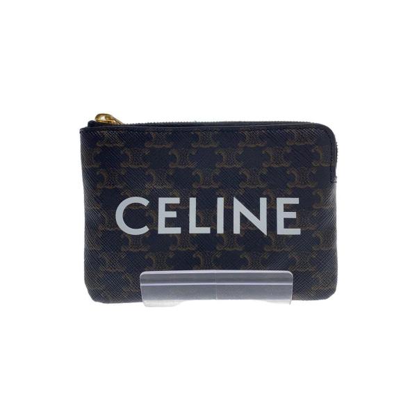 CELINE◆トリオンフ/コインケース/レザー/ブラウン/総柄/レディース/10C662CA2