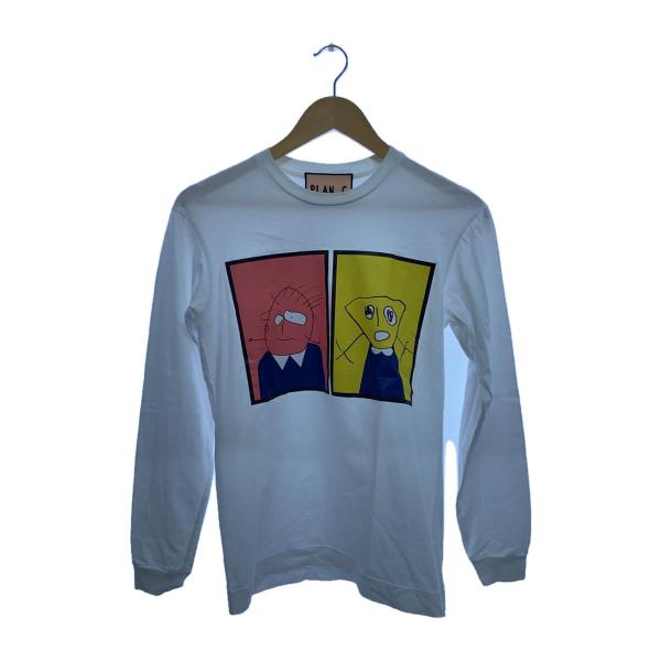 PLAN C◆長袖Tシャツ/--/コットン/ホワイト/THCJC52S83TJ002