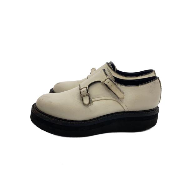 KIDS LOVE GAITE◆ダブルモンクストラップドレスシューズ/US6.5/ホワイト/レザー