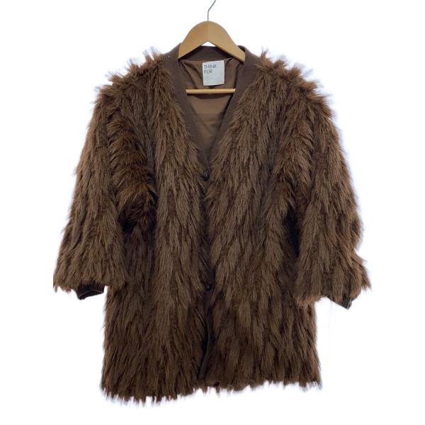 THINK FUR/Fur×Knit Medium Cardigan/FREE/ブラウン/23TH-...