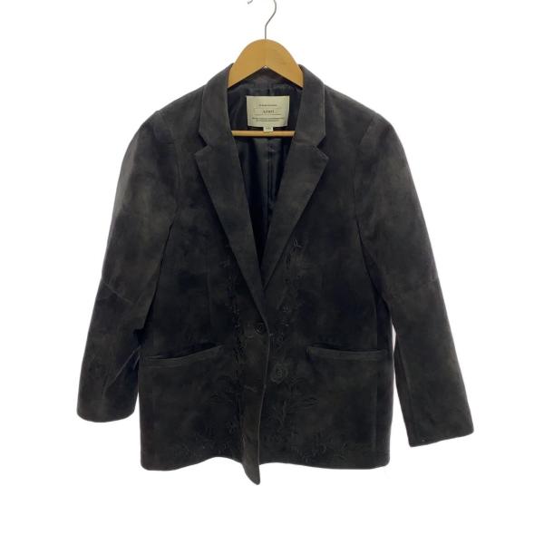 AMERI◆25AW/SYNTHETIC SUEDE EMBROIDERY JACKET/S/ポリエ...