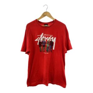 STUSSY◆Tシャツ/L/コットン/RED/A Tribe Called Quest