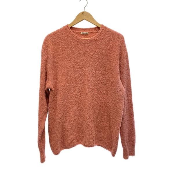 AURALEE◆ニット・セーター(薄手)/4/コットン/PNK/A22SP02FL