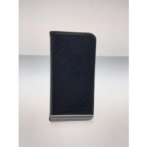 LOUIS VUITTON◆iPhoneX・フォリオ_エピ/牛革/ブラック/無地/M64469/i phone X/イニシャル有