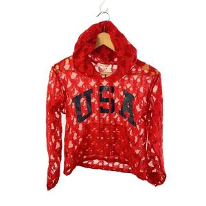 MASU◆23AW/ANGEL LACE HOODIE/パーカー/46/コットン/レッド/mffw-cs0123