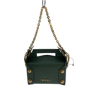 MASU◆ショルダーバッグ/26SS/LEATHER CAKE BAG/牛革/GRN//