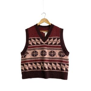 MASU◆ニットベスト/48/ウール/BRD/MVFW-KN0322/TWINKLE COWICHAN VEST//