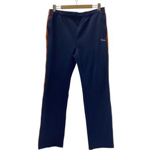 STUSSY◆ストレートパンツ/L/ポリエステル/NVY/無地/トラックパンツ/サイドライン/使用感有