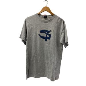 STUSSY◆Tシャツ/L/コットン/GRY/無地/90S
