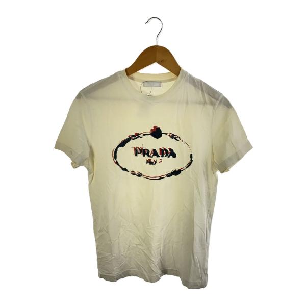 PRADA◆Tシャツ/S/コットン/WHT/無地/UJN555 R218 1TE4//