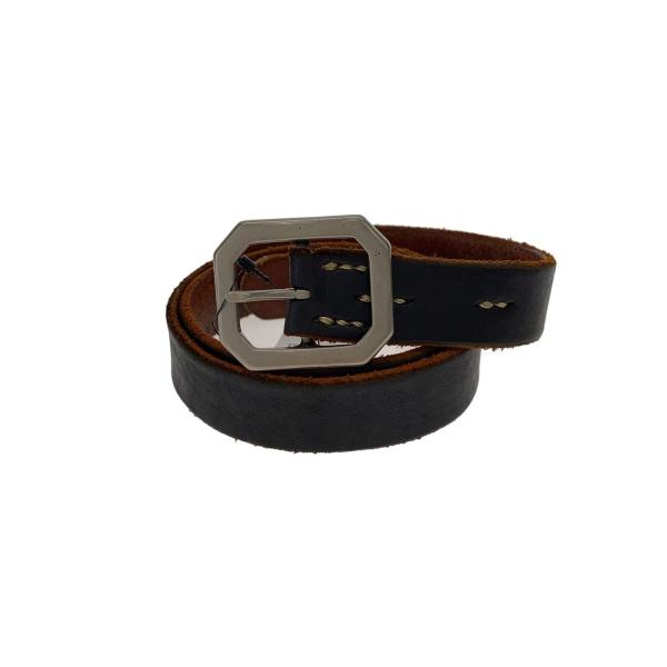 Vintage Works◆ベルト/レザー/BLK/無地/メンズ/※ベルトカット、穴あけあり