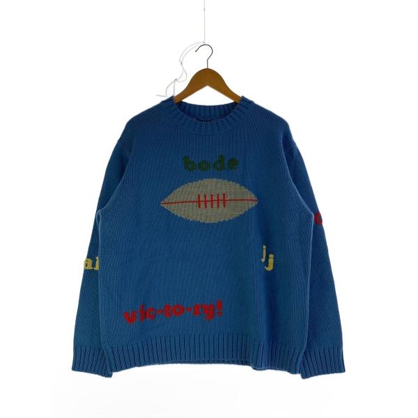 BODE◆ニット・セーター(薄手)/L/コットン/BLU/MRS25KT011//