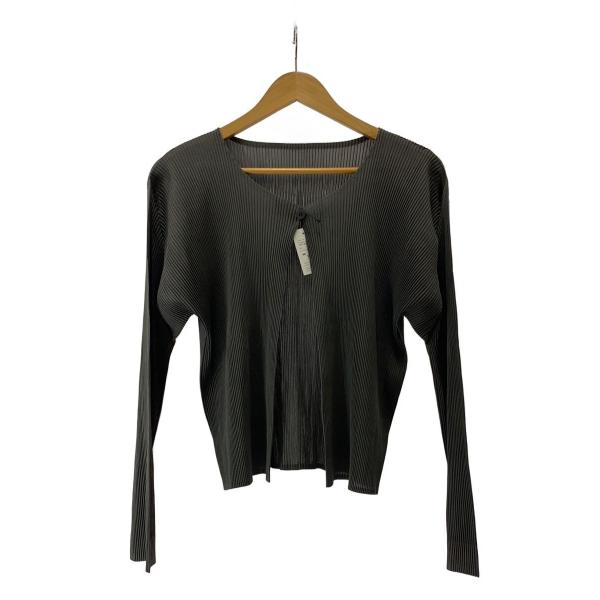 PLEATS PLEASE ISSEY MIYAKE◆カーディガン(薄手)/3/ポリエステル/GRY...