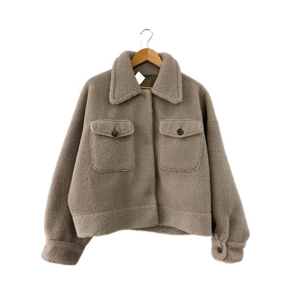 AMERI◆ボアジャケット/--/ポリエステル/GRY/無地/0181610731//