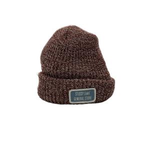 STUSSY◆ニットキャップ/FREE/アクリル/BRD/メンズ