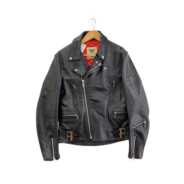 666 Leather Wear◆ダブルライダースジャケット/38/レザー/BLK