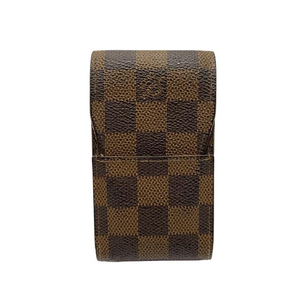 LOUIS VUITTON◆エテュイ・シガレット_ダミエ・エベヌ/PVC/BRW/総柄/メンズ