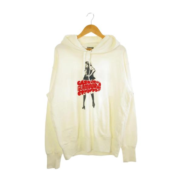 HYSTERIC GLAMOUR◆VIXEN GIRLパーカー/L/コットン/WHT/無地/0221...