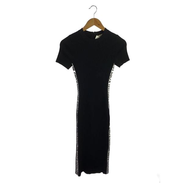 MICHAEL KORS◆タイトフィット半袖ニットワンピース/XS/レーヨン/BLK/JS381NQ...