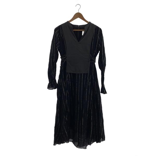 AMERI◆長袖ワンピース/S/コットン/BLK/01920520800