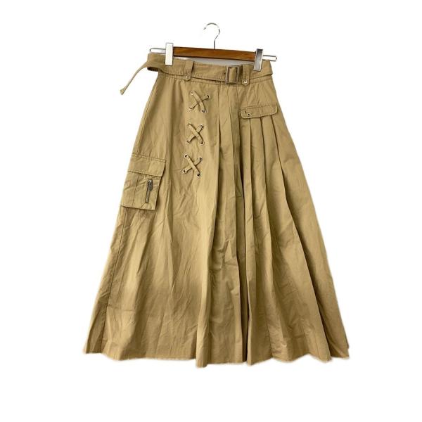 AMERI◆ロングスカート/M/コットン/BEG/無地/0291920040