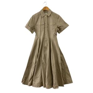 CELINE◆トリオンフボタン/シャツワンピース/38/コットン/BEG/無地/2R32A2041//