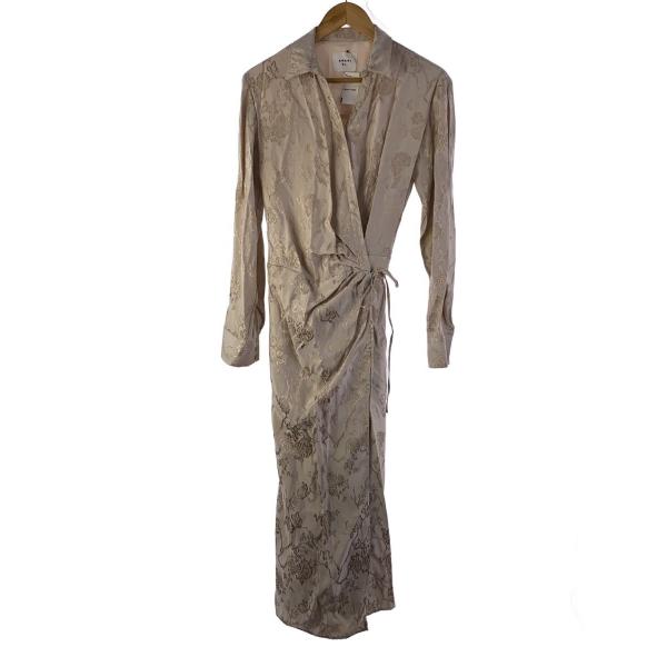 AMERI◆SATIN JACQUARD FLOWER DRESS/M/ポリエステル/CRM/023...