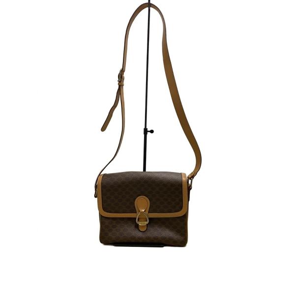 CELINE◆マカダム柄/ショルダーバッグ/--/BRW