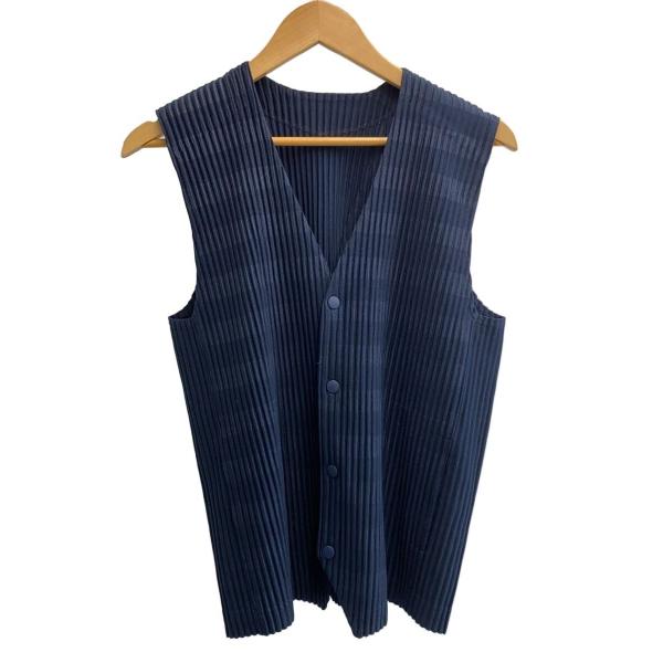 HOMME PLISSE ISSEY MIYAKE◆PLISSE/ベスト/2/ポリエステル/NVY/...