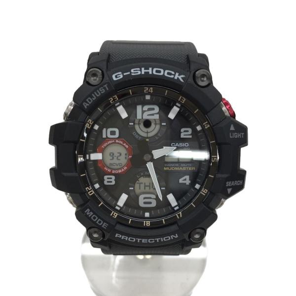 CASIO◆5561/箱・説明書有/ソーラー腕時計/デジアナ/ラバー/BLK/BLK/GWG-100