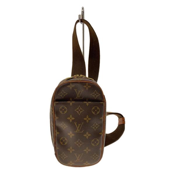 LOUIS VUITTON◆ポシェット・ガンジュ_モノグラム・キャンバス_BRW/レザー/BRW/総...