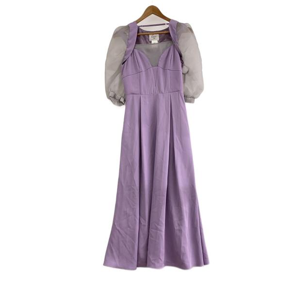 AMERI◆CLIONE SLEEVE DRESS/半袖ワンピース/M/ポリ/PNK/無地/0221...