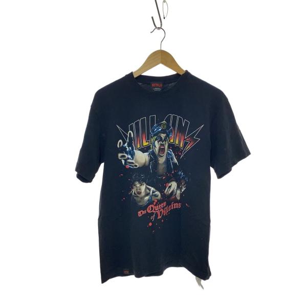 JUN◆極悪女王Tシャツ/L/コットン/BLK/NETFLIX