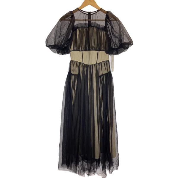 Lily Brown◆24SS/ボリュームチュールドレス/半袖ワンピース/1/ナイロン/BLK/LW...