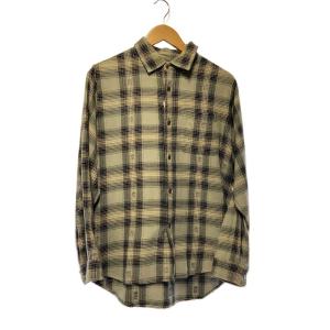 STUSSY◆25SS/MOTIF PLAID SHIRT/長袖シャツ/S/コットン/GRY/チェック/1110352