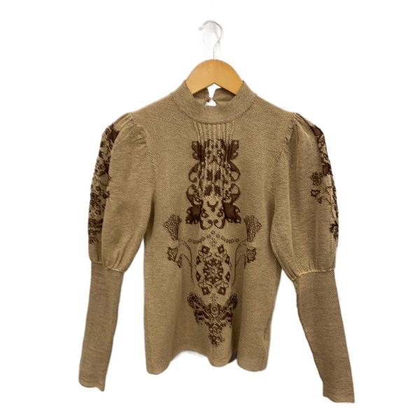 AMERI◆長袖ブラウス/FREE/ポリエステル/BEG/02220180440