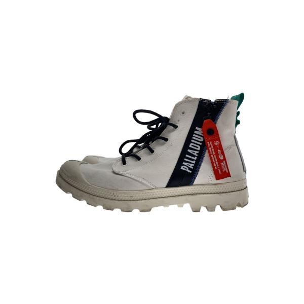 PALLADIUM◆PAMPA HI OUTZIP OVERLAB/ヨゴレ、履きジワ有/UK8/WH...