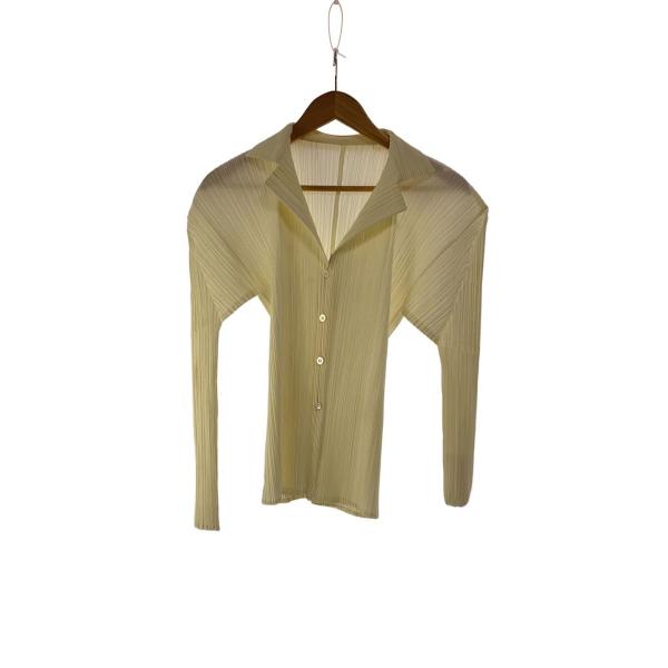 PLEATS PLEASE ISSEY MIYAKE◆長袖ブラウス/--/ポリエステル/IVO/PP...